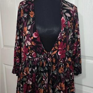 Torrid quarter sleeve tie front fall cardigan.
